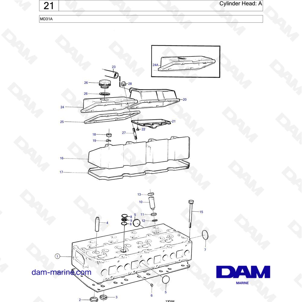Spare parts and exploded views for Volvo Penta TMD31B Spare parts and exploded views for Volvo Penta TMD31B